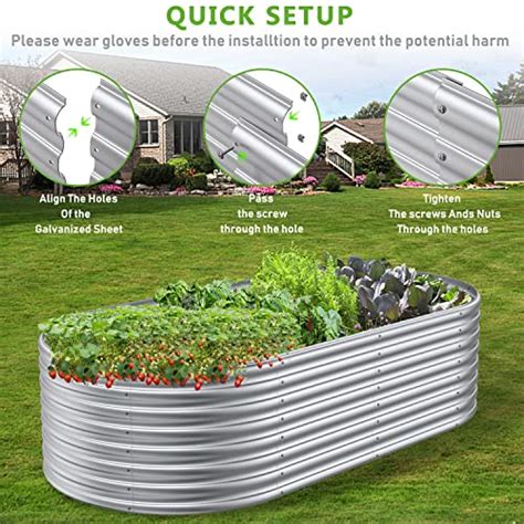 galvanized steel l-shaped raised garden planter box|raised garden beds outdoor 8x4x2.